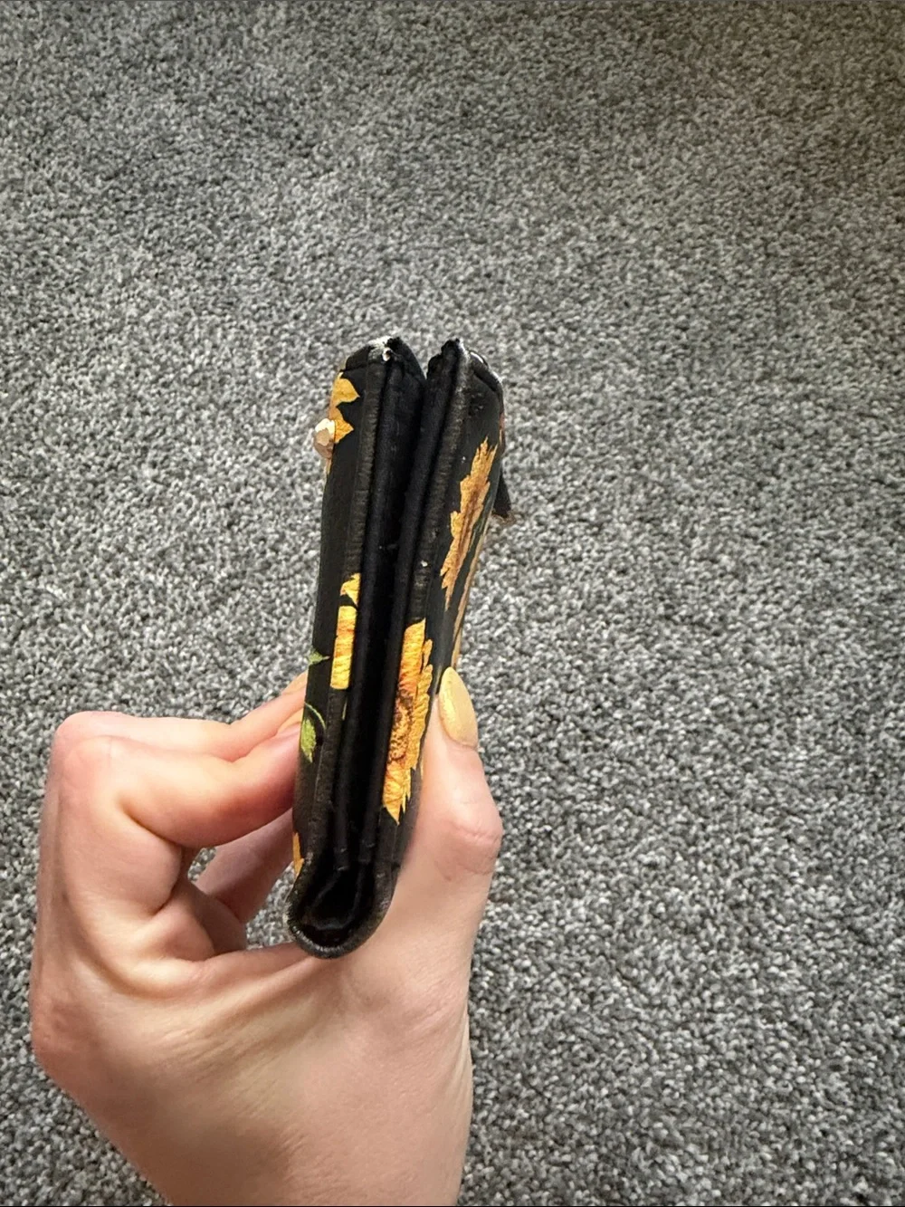 Sunflower Print Zip Wallet